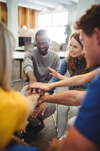 People talking and laughing together